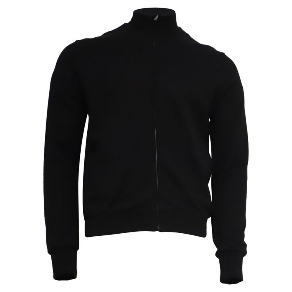 The Row Howard Zip Up Jacket in Black Cotton